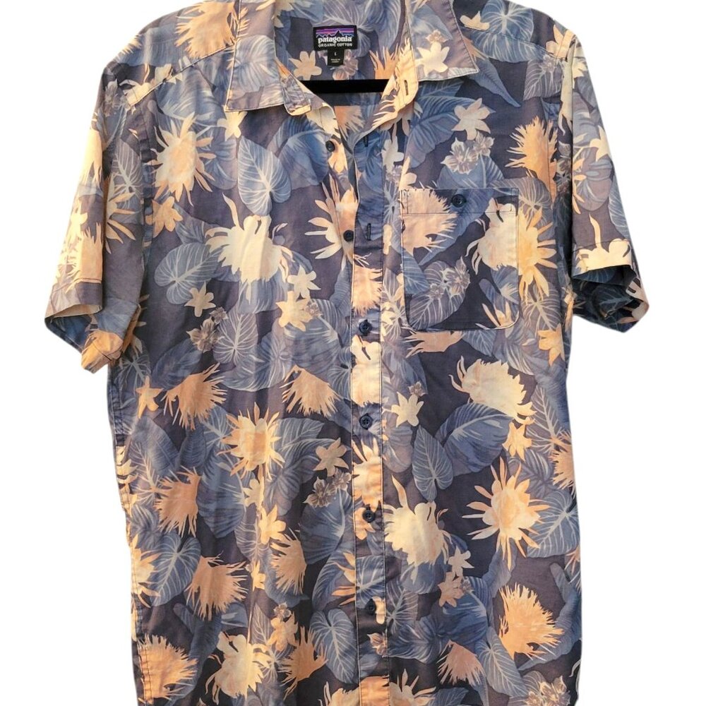 Patagonia Organic Cotton Men's Floral Shirt, sz Large